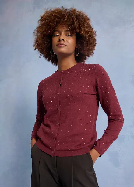Strickjacke mit Glitzersteinchen