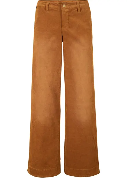 Pantalon large en velours c&ocirc;tel&eacute; extensible