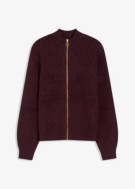 Strickjacke mit Zopfmuster