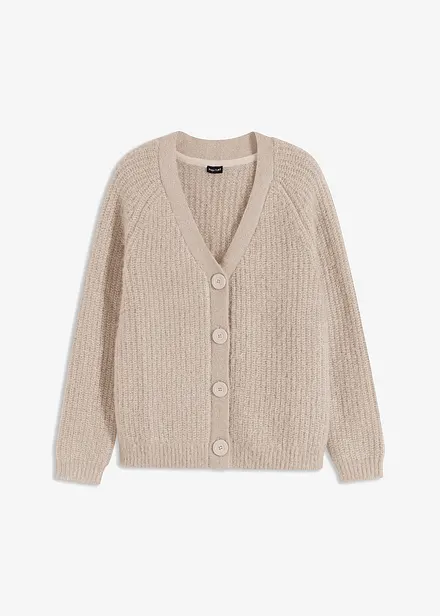 Gilet en grosse maille c&ocirc;tel&eacute;e brillante