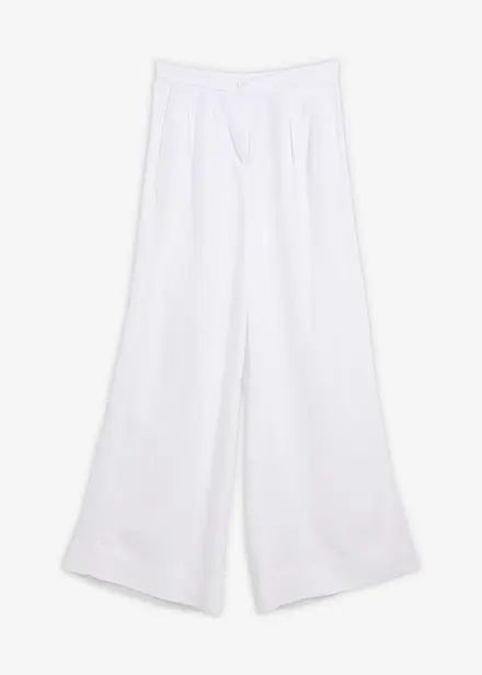 Pantalon &agrave; pinces en lyocell fluide