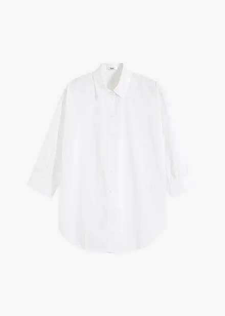 Chemisier oversize en coton, manches 3/4