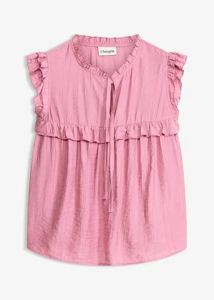 Blouse volant&eacute;e en viscose m&eacute;lang&eacute;e