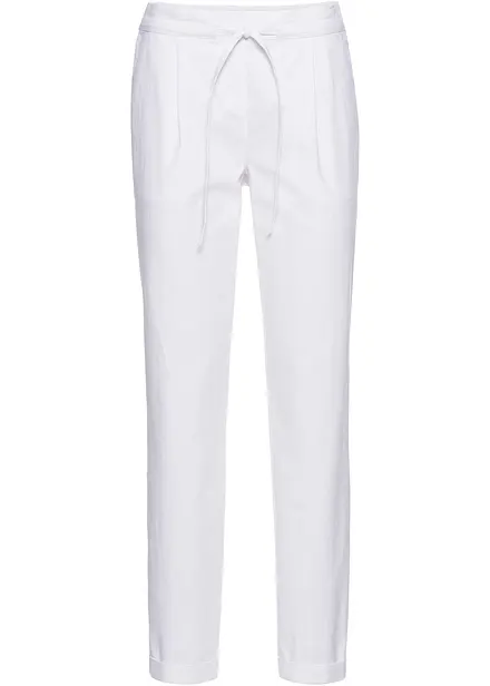 Pantalon en lin m&eacute;lang&eacute;