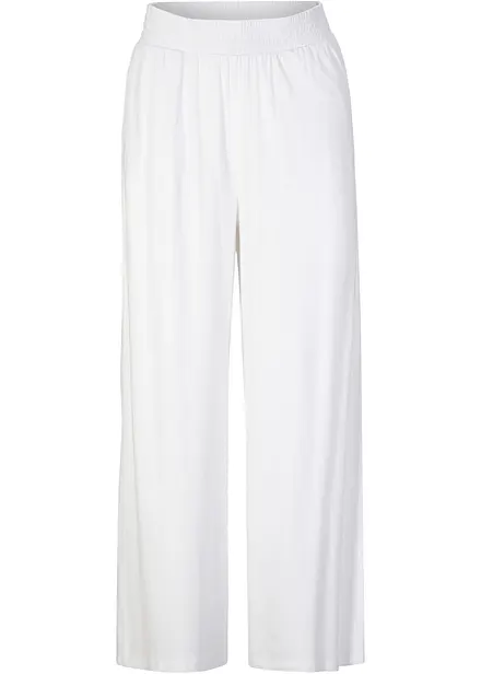 Pantalon fluide en jersey viscose, longueur 7/8