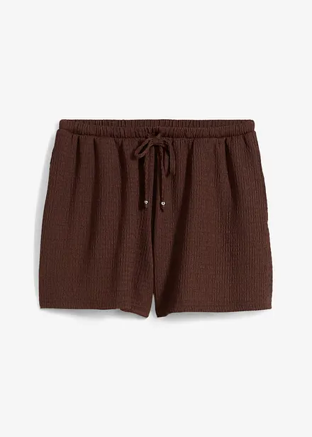 Lockere Schlupf-Shorts aus strukturiertem Cr&ecirc;pe