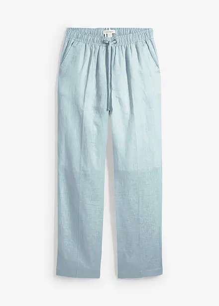 Pantalon taille &eacute;lastiqu&eacute;e 100% lin