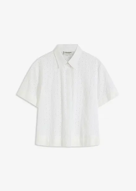 Bluse mit Lochstickerei