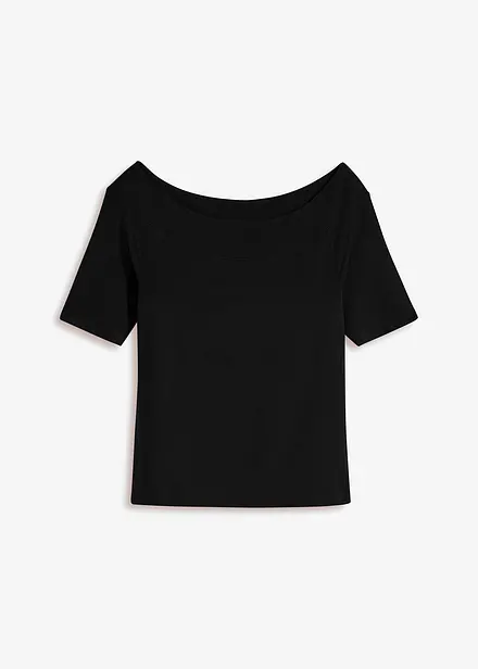 T-shirt encolure Bardot en viscose extensible