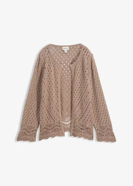 Cardigan ajour&eacute; 100% coton