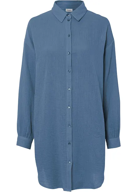 Chemisier long oversize en gaze de coton
