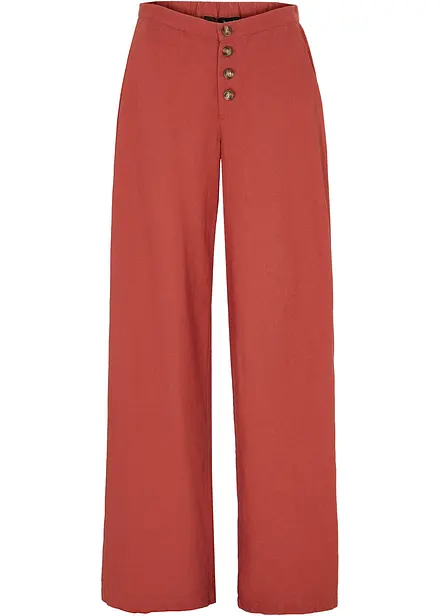 Pantalon palazzo en lin m&eacute;lang&eacute;