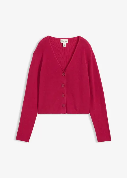 Kurze Strickjacke aus reiner Bio-Baumwolle