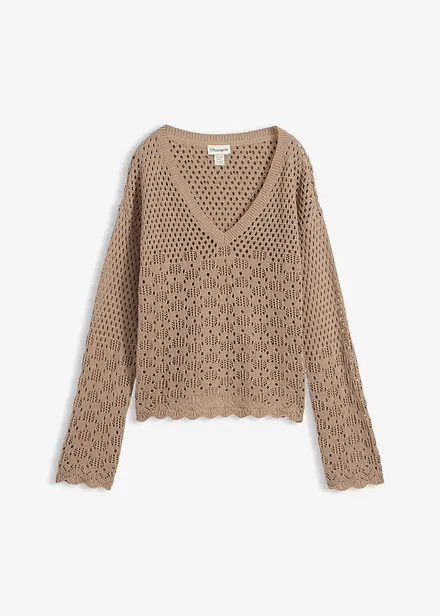 Pull l&eacute;ger en maille ajour&eacute;e