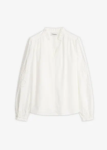 Baumwoll- Tunika mit Lochstickerrei