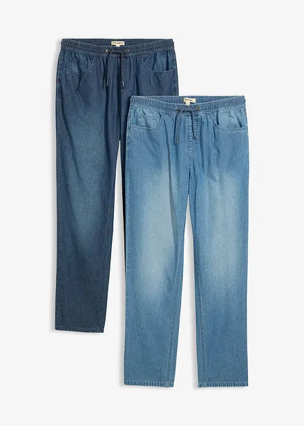 Classic Fit Schlupfjeans in sommerlichem Denim (2er Pack)