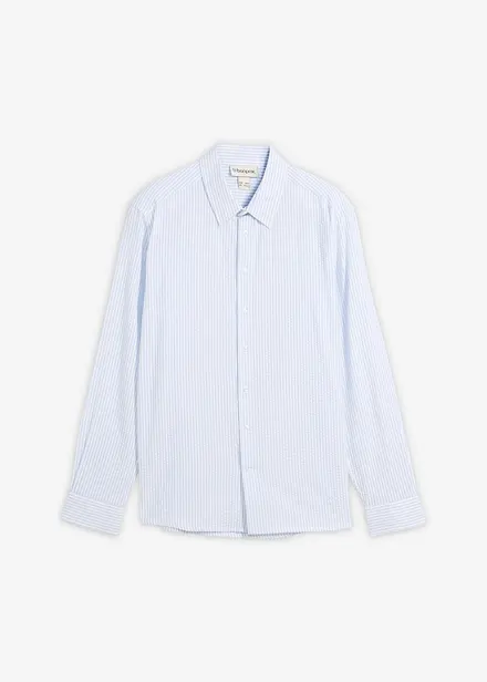 Chemise regular en coton seersucker