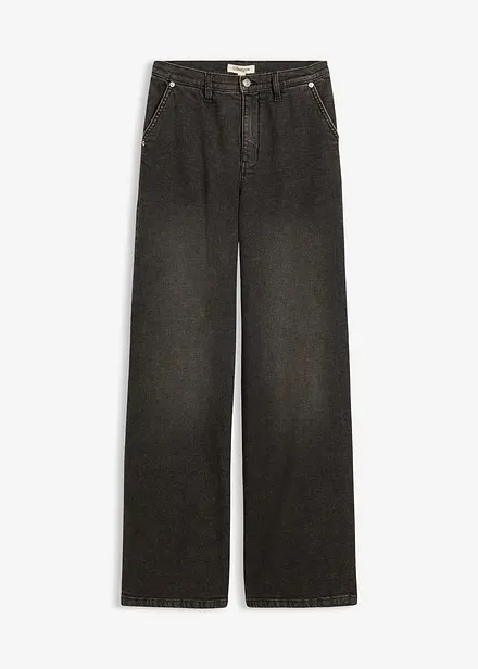 Jean droit loose, taille haute