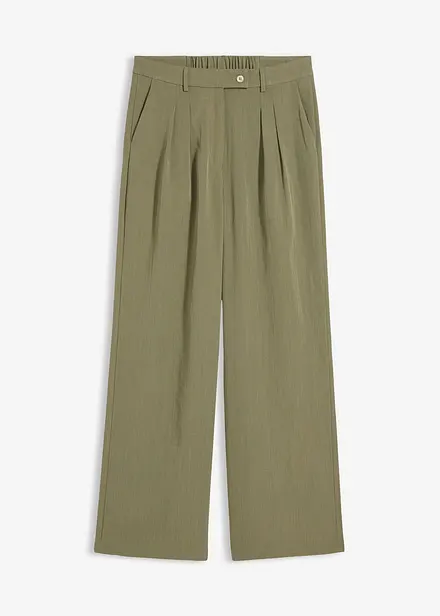 Hose mit dekorativem Knopf aus Viskose-Mix