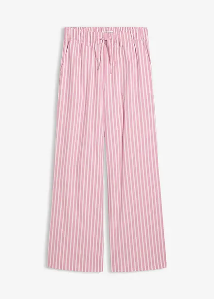 Pantalon palazzo en popeline de coton