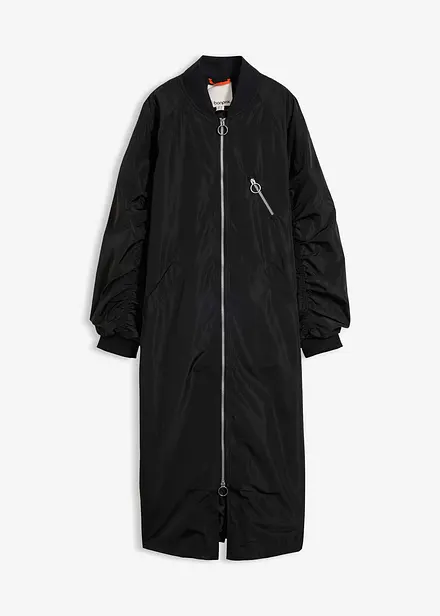 Blouson-Mantel mit Strickkragen