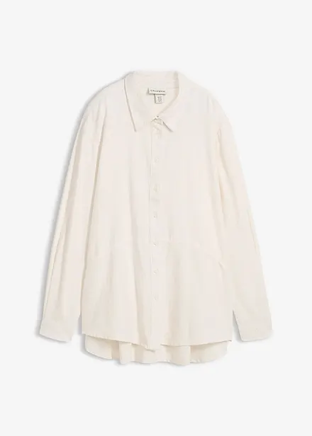 Oversize Bluse aus Leinen- Mix