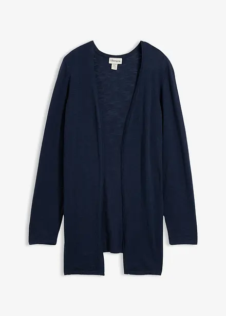 Strickjacke aus reiner leichter Baumwoll-Slub Qualit&auml;t