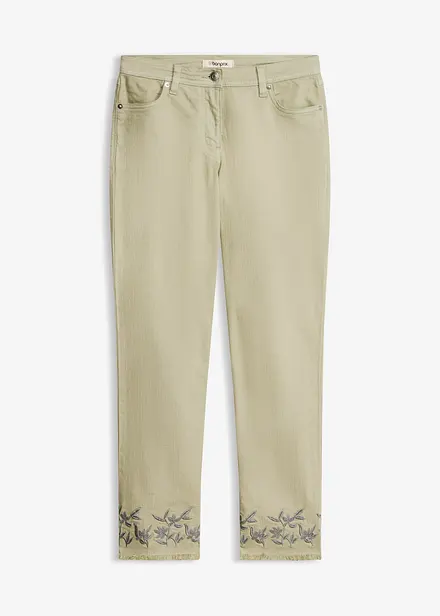 Pantalon en twill avec broderies
