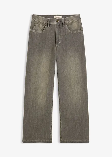 Jean large taille haute, cropped