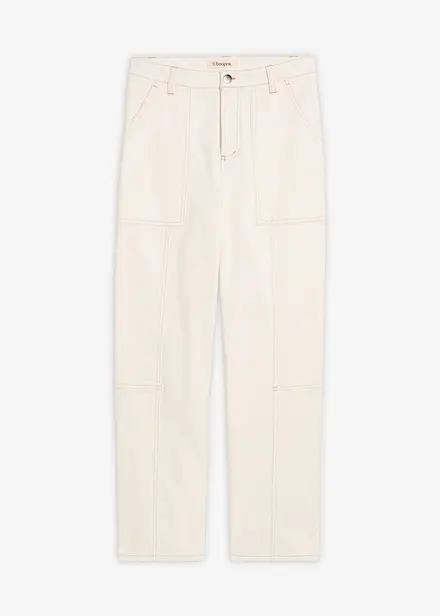 Verk&uuml;rzte Twillhose aus Baumwoll-Elasthan-Mix