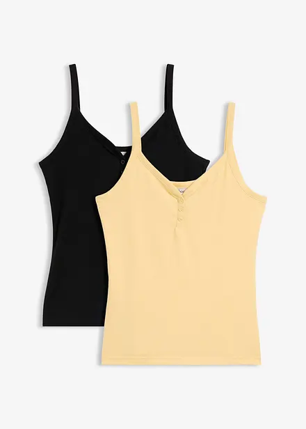 Lot de 2 tops bretelles spaghetti en jersey coton