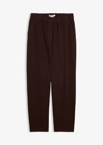 Pantalon barrel en gaze 100% coton