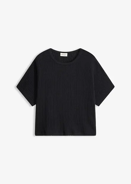 Strickshirt aus luftigem Leinen-Mix