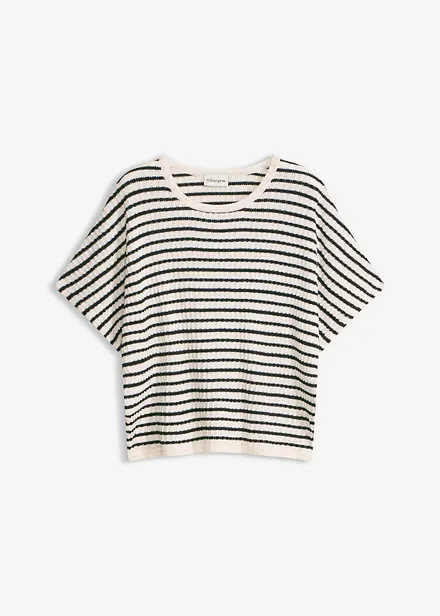 Strickshirt aus luftigem Leinen-Mix