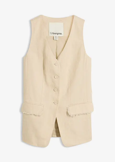 Veste de costume sans manches 100% lin