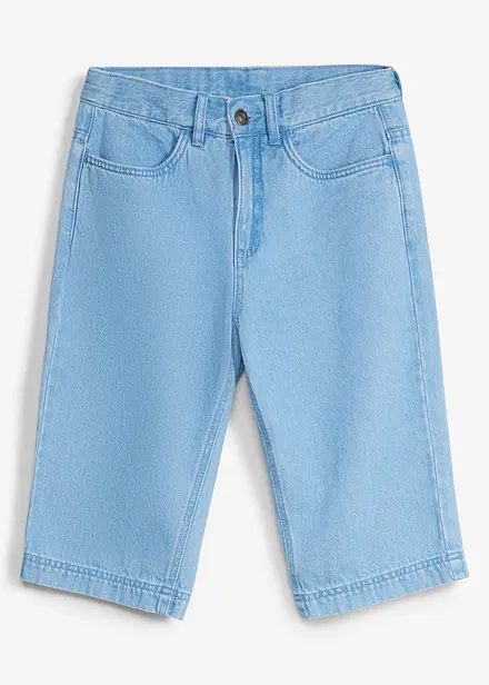 Jeans-Longbermuda mit verstellbarem Bund, Loose Fit