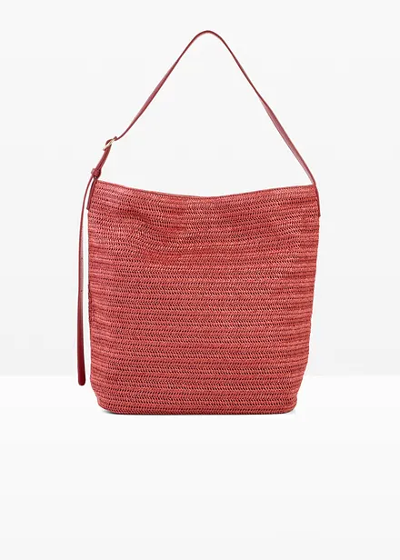 Beuteltasche in Strohoptik