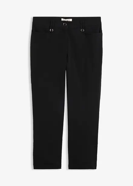 Pantalon 7/8 en bengaline avec taille &eacute;lastiqu&eacute;e