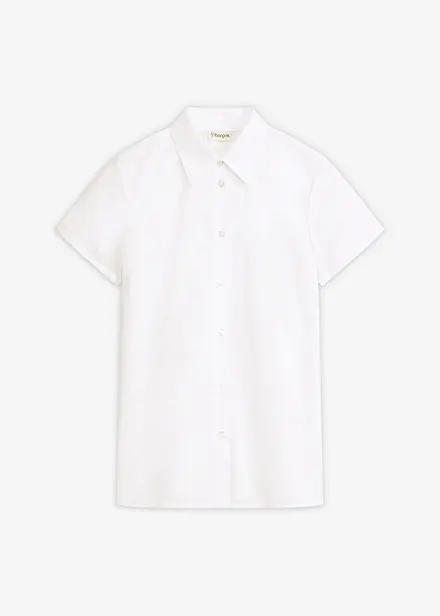 Kurzarmbluse aus Popeline