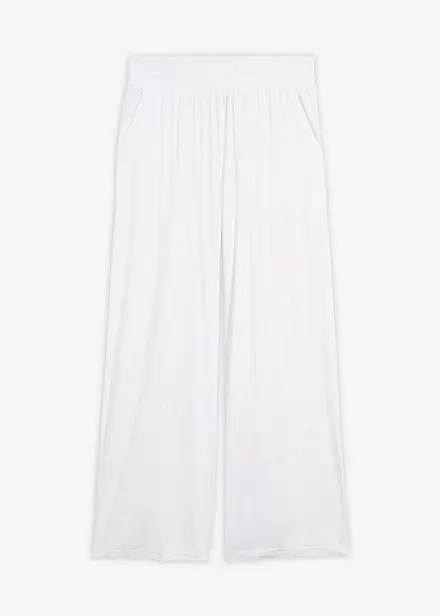 Pantalon fluide en jersey viscose, longueur 7/8