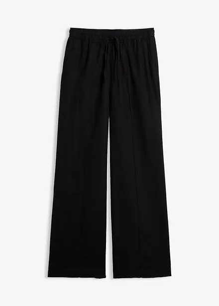 Palazzo-Hose aus leichtem Leinen-Viskose-Mix