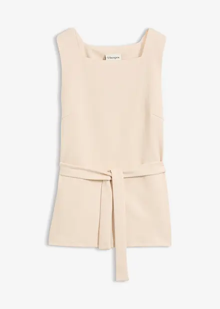 Top aus Piqu&eacute; mit Bindeband