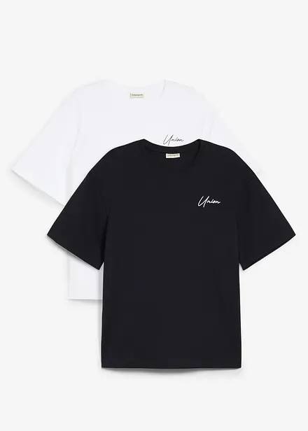 Lot de 2 T-shirts en coton &eacute;pais