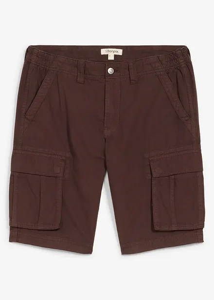 Bermuda loose en jean l&eacute;ger et color&eacute; &agrave; taille &eacute;lastiqu&eacute;e