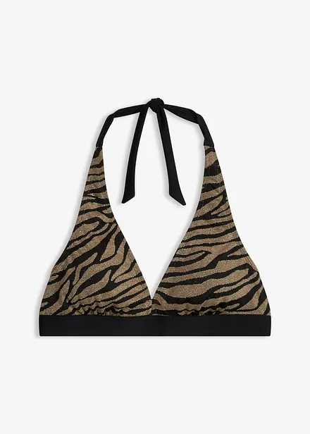 Neckholder-Bikinioberteil aus gl&auml;nzendem Material