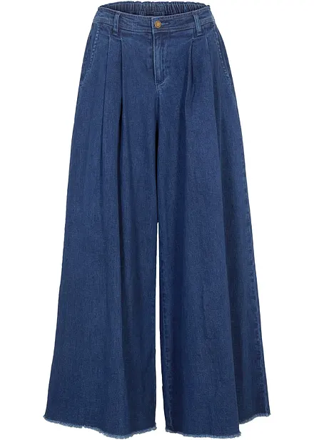 Weiter Jeans-Hosenrock, Komfortbund