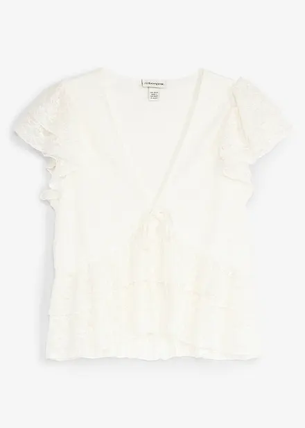 T-shirt court en dentelle