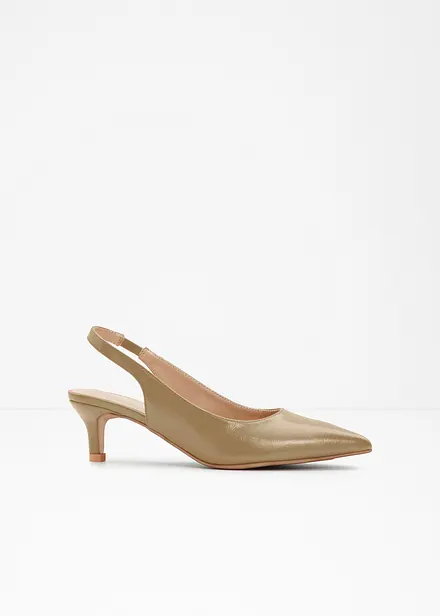 Escarpins slingback &agrave; petit talon fin