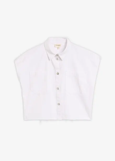 Kurze Boxy-Jeansbluse