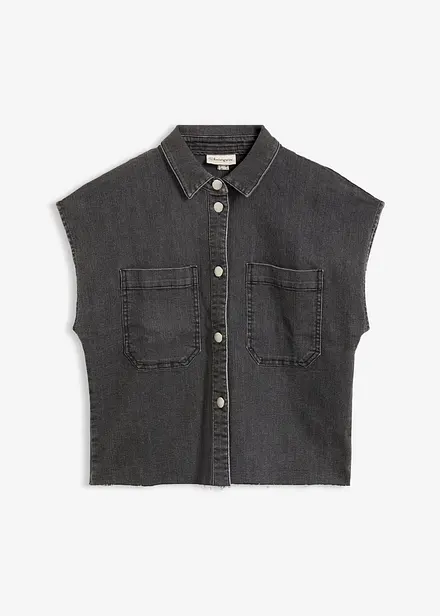 Chemisier en jean court et boxy